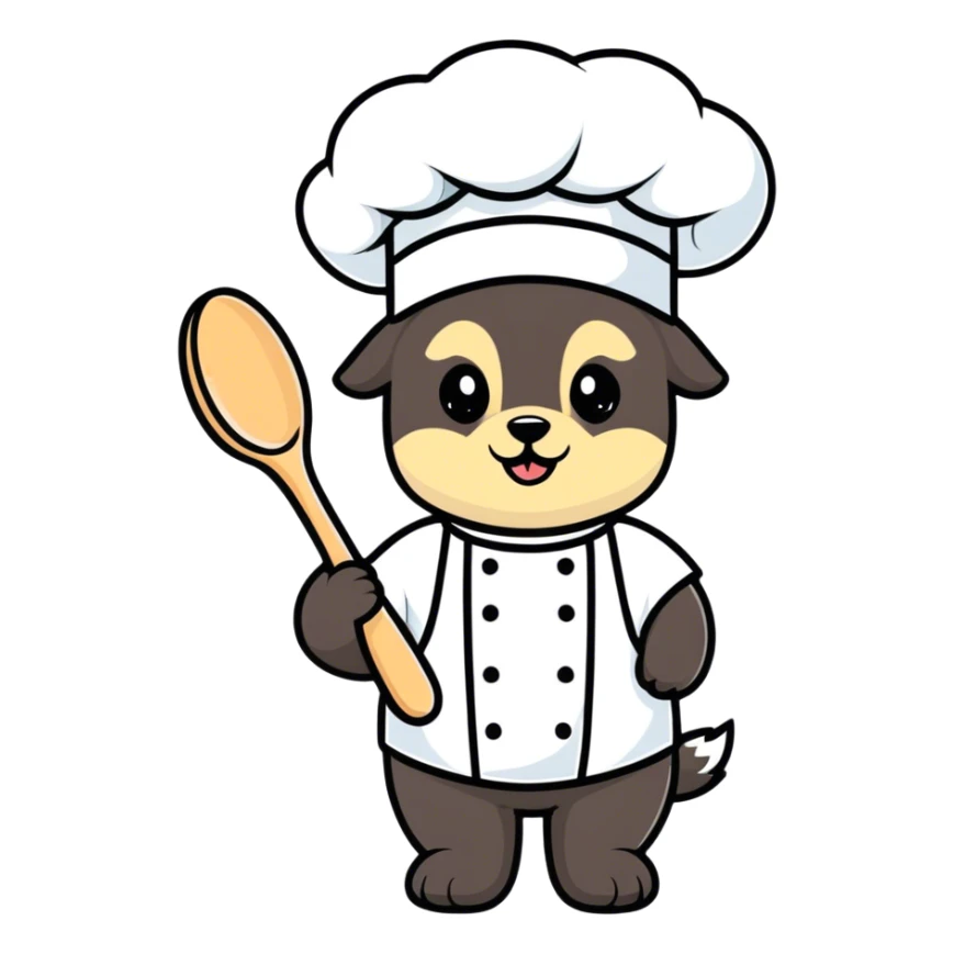 Shep baby as cook sticker