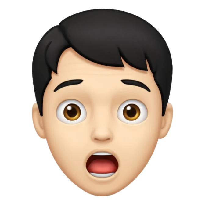 light skin black hair man surprised sticker