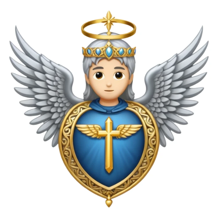 holy saint emblem with silver or white wings  sticker