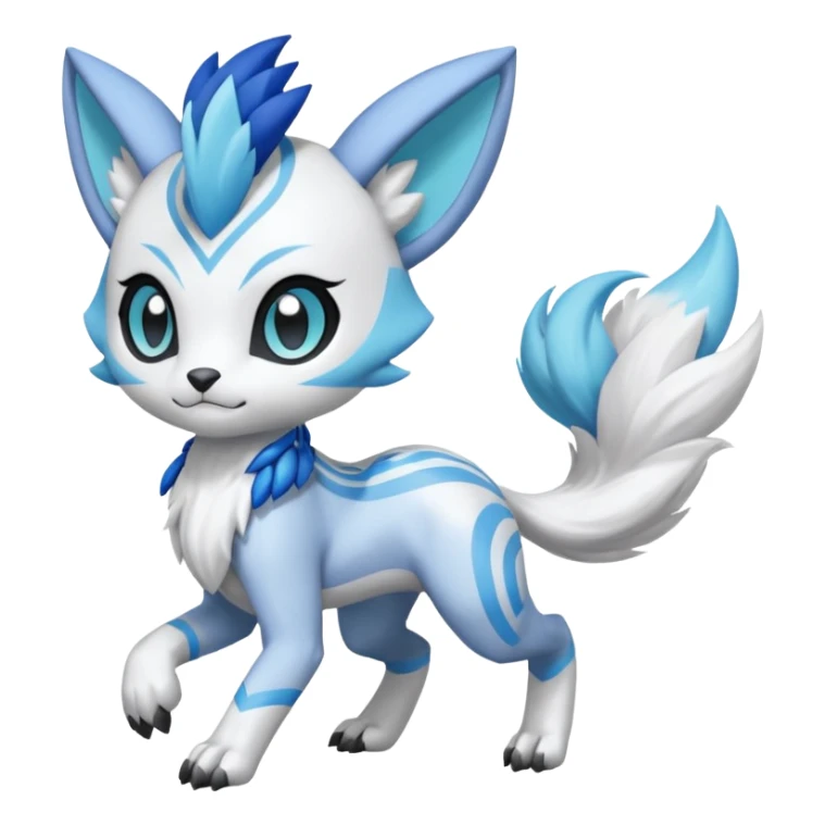 Meloetta-Garurumon-Pokémon-Digimon-Fakémon-fusion-hybrid-creature sticker