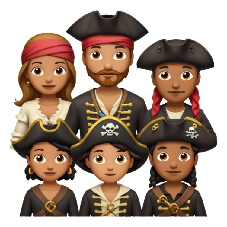 Creates a emoji for pirates family as a tag sticker