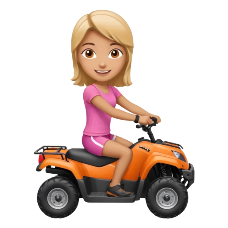 Atv ride girl in orange atv pink top  sticker
