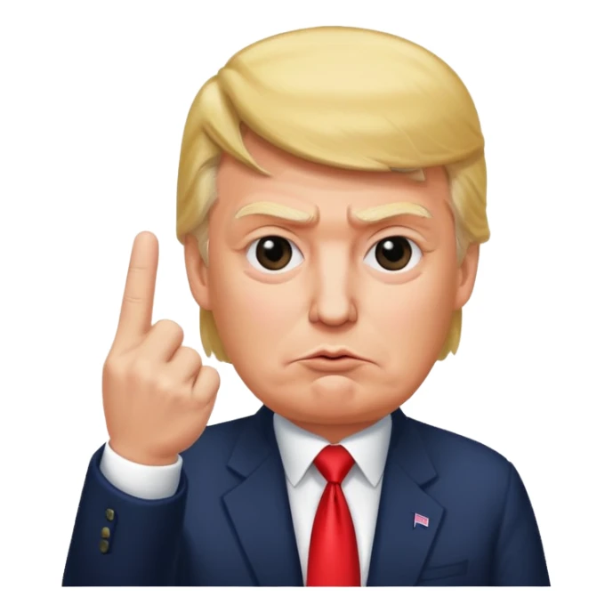 Trump with the middle finger sticker