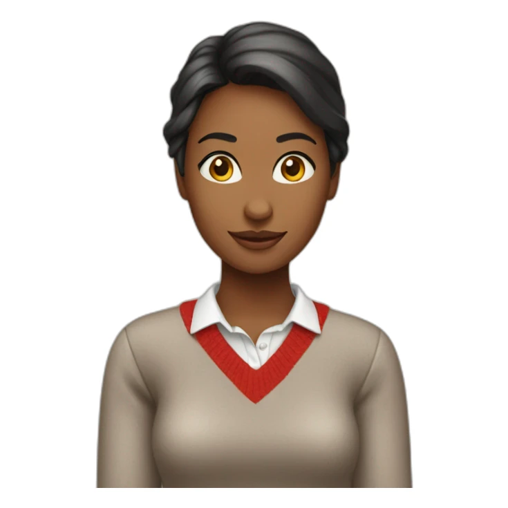 Office girl in red sweater sticker