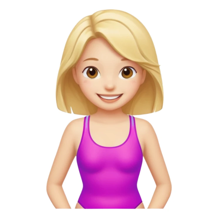 A flat cartoon girl in swimsuit sticker