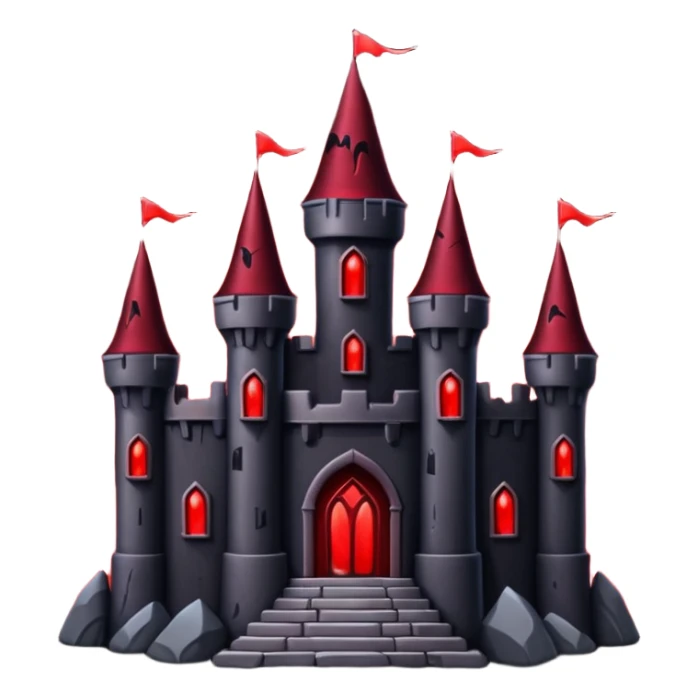 Dark Vampire Castle with the colors dark red and black, the castle should have dark red eys in the stones sticker