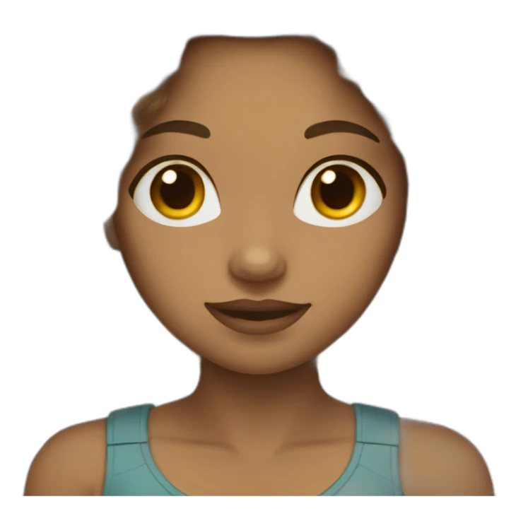 woman light brown skin long dark curly hair sticker