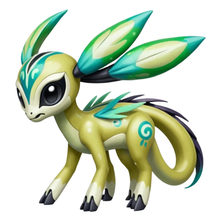 Colorful Shiny Edgy Cool Badass Painted Splashed Exotic Meloetta-Palkia-Virizion-Venom-Stitch-Fakémon-creature-hybrid sticker