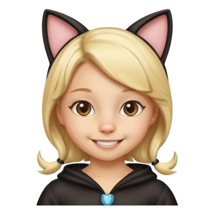 blonde girl kid in cat costume sticker