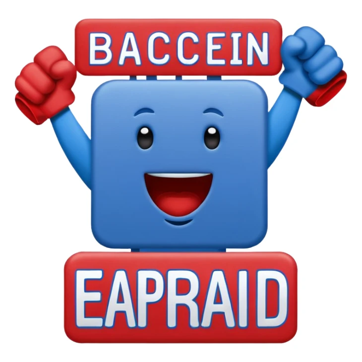 cheering sign sports in blue (#00A3E0) and red (#F9423A) sticker