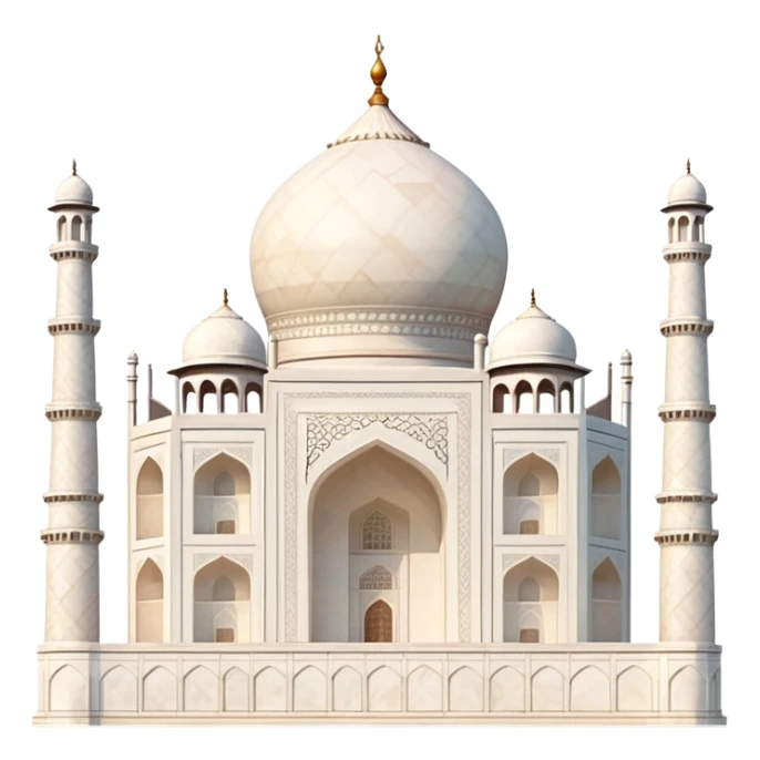 Taj Mahal with soft subtle colors, not vivid sticker