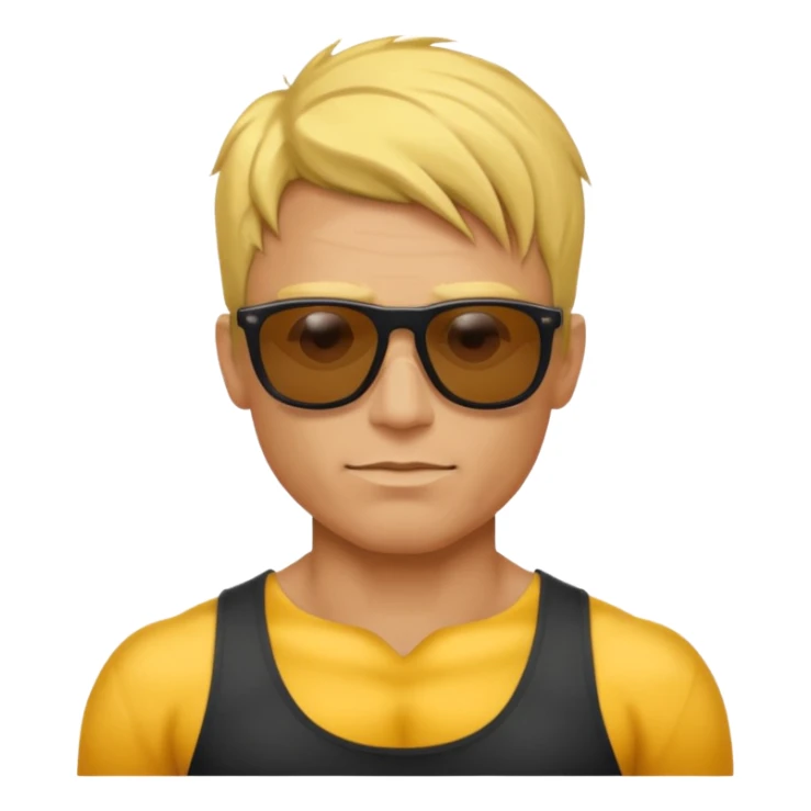 Male core muscles yellow default skin and hair sticker