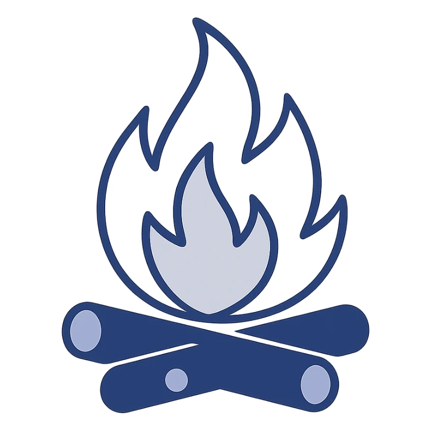 white fire, minimal, clean style sticker