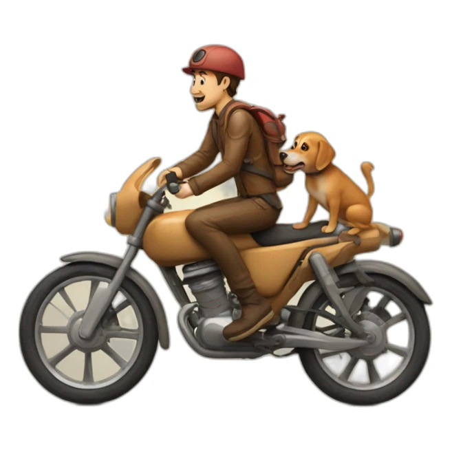 male eating mushroom while riding tan dog sticker