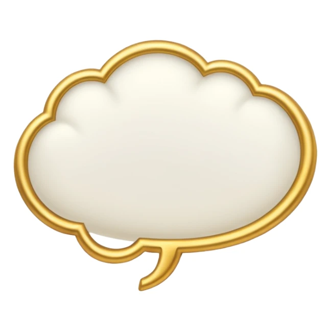 A white thought bubble with golden details and accents sticker