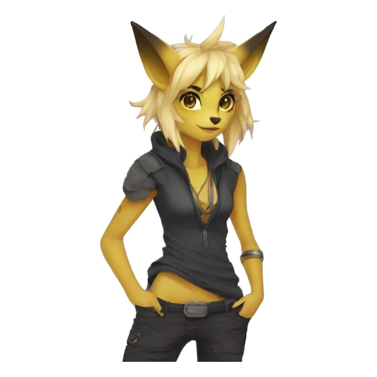 Anthro cool edgy LiLaiRa-Vernid-Fakémon Full Body sticker