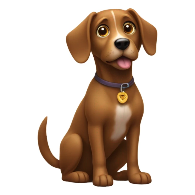 little brown dog waiting for friend to come home sticker