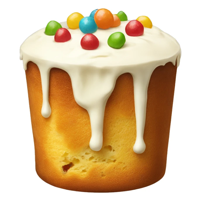 Panettone with white cream and candies sticker