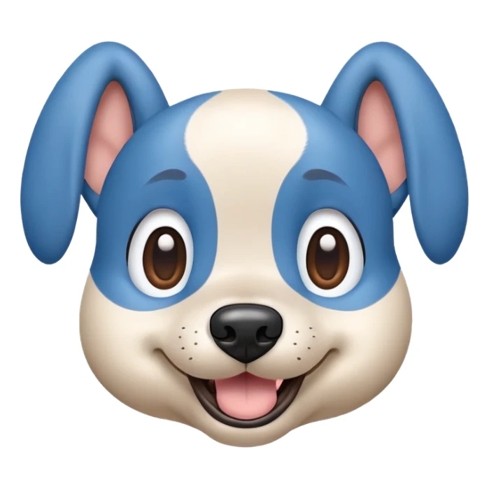 Bluey character, blue cartoon dog with rounded ears and happy expression sticker