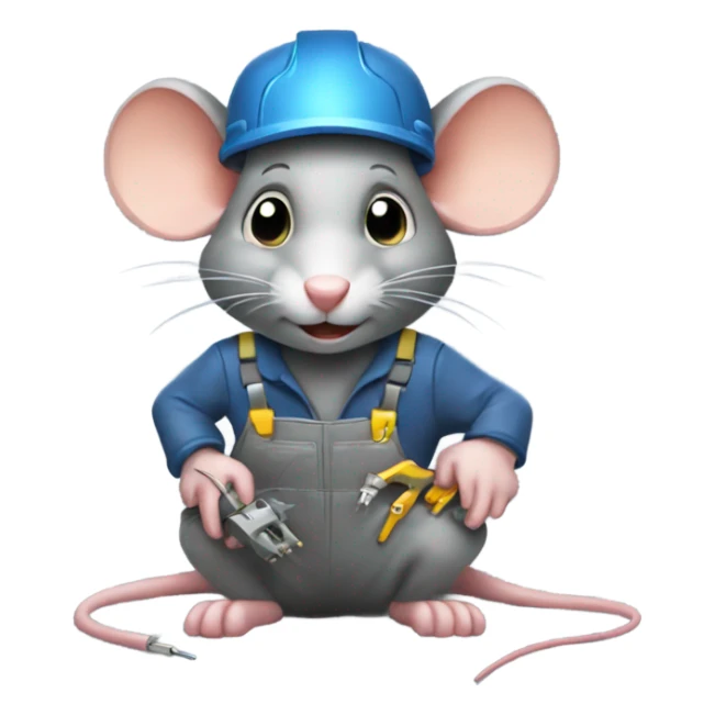 A rat trying to be an electrician sticker