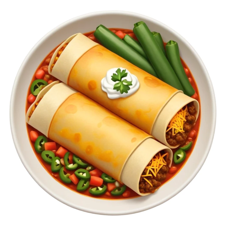 Beef enchiladas with red sauce, poblano rice and vegetables  sticker