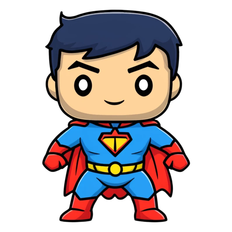 superhero funko pop style cartoonish sticker sticker