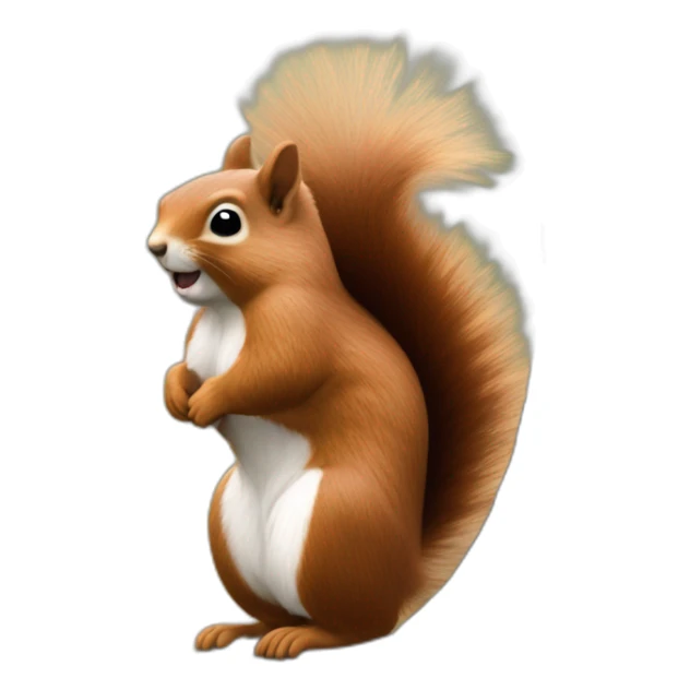 the squirrel is blown away by the wind, the hair stands on end sticker