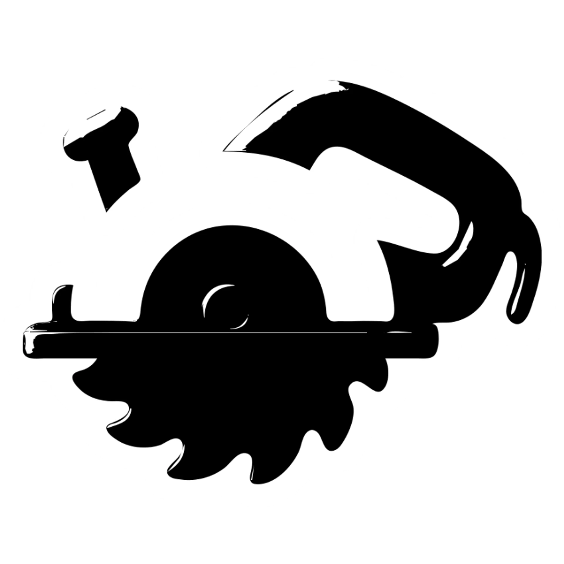 create 3d icon circular saw yellow and black matte texture sticker