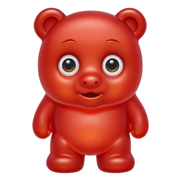 red gummy bear with eyes and long hair only head sticker
