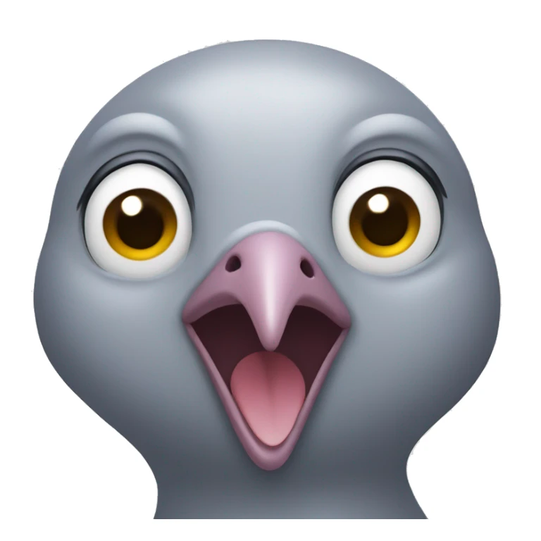 pigeon face with big smile sticker