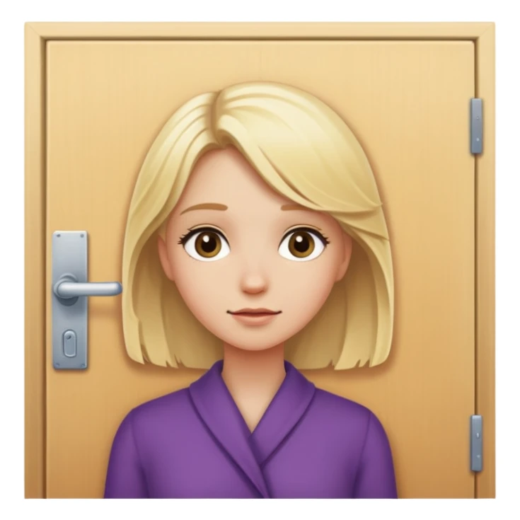 Blonde Girl closed in doors sticker