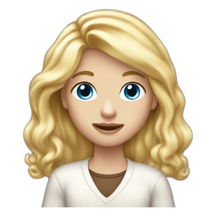 blond blue-eyes-long hair- eat chocolate sticker