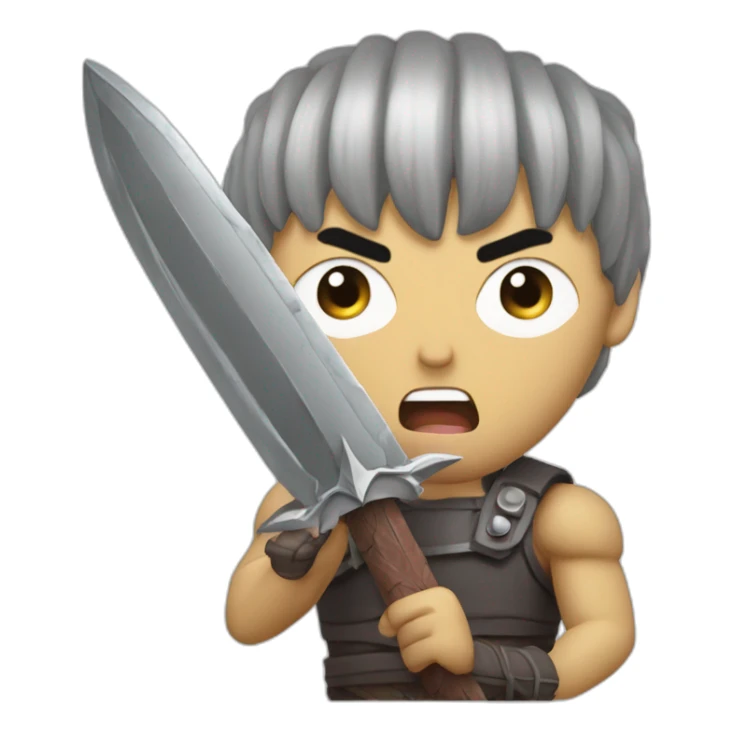 angry berserk guts with large claymore without guard sticker