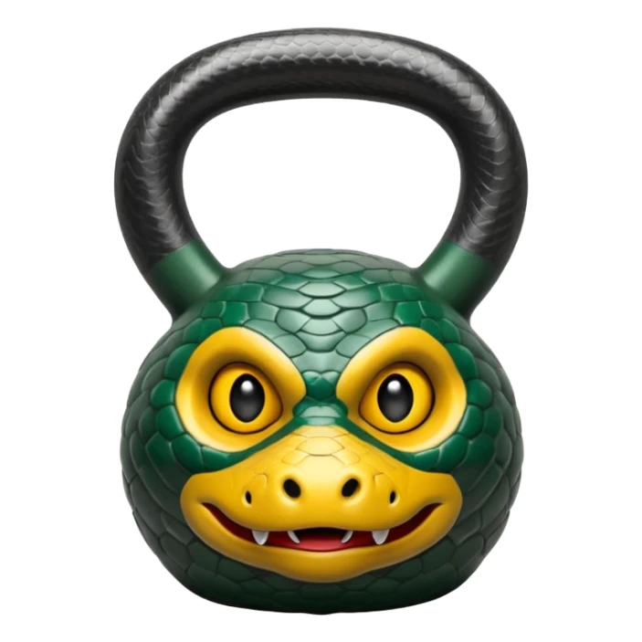Una kettlebell con la parte delantera con cara de serpiente sticker