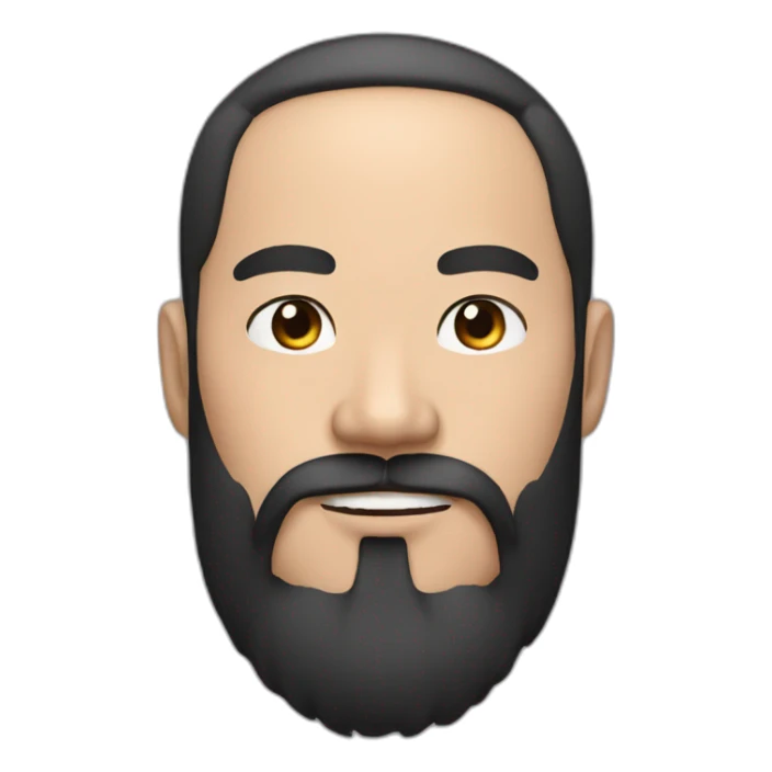 Chinese man with thick beard and short black wavy hair with thick eyebrows sticker