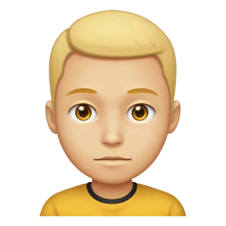Big head with yellow skin, Half body. sticker