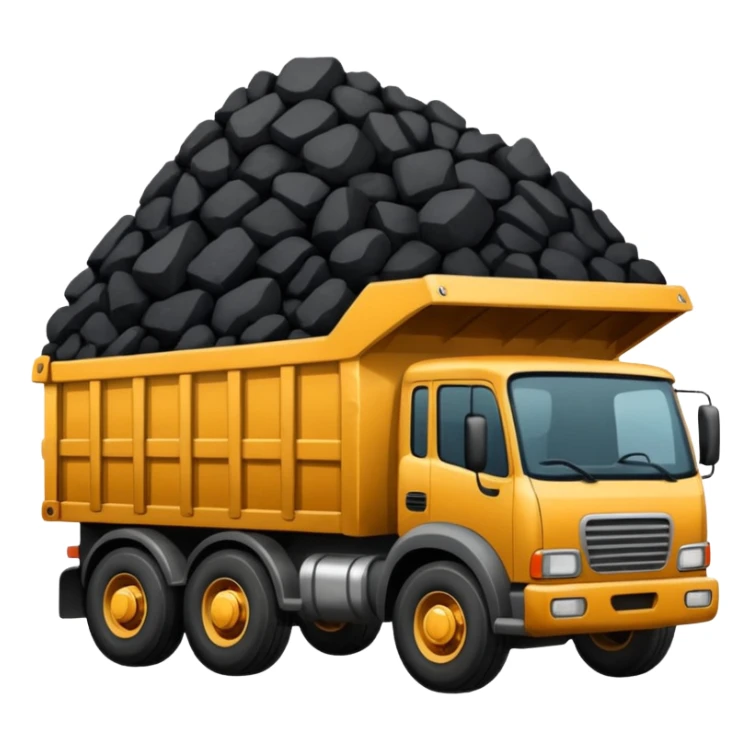 black truck with coal ore sticker