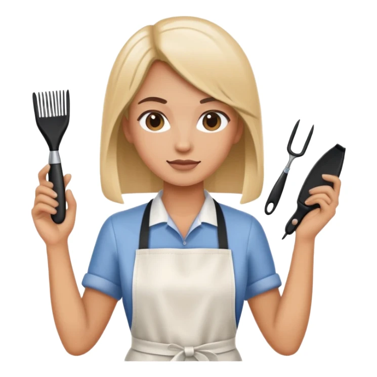 Hairdresser with apron sticker