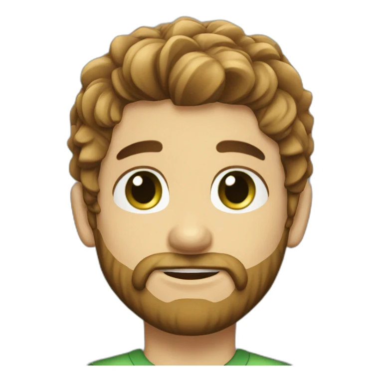 Boy silky hair green eyes beard sticker