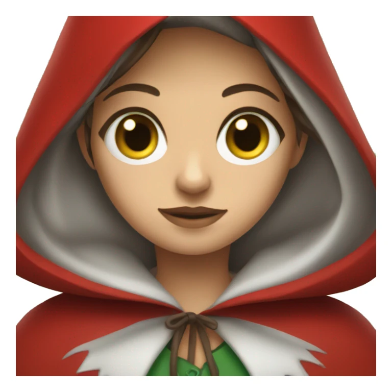 Red riding hood, brown hair, very green eyes sticker
