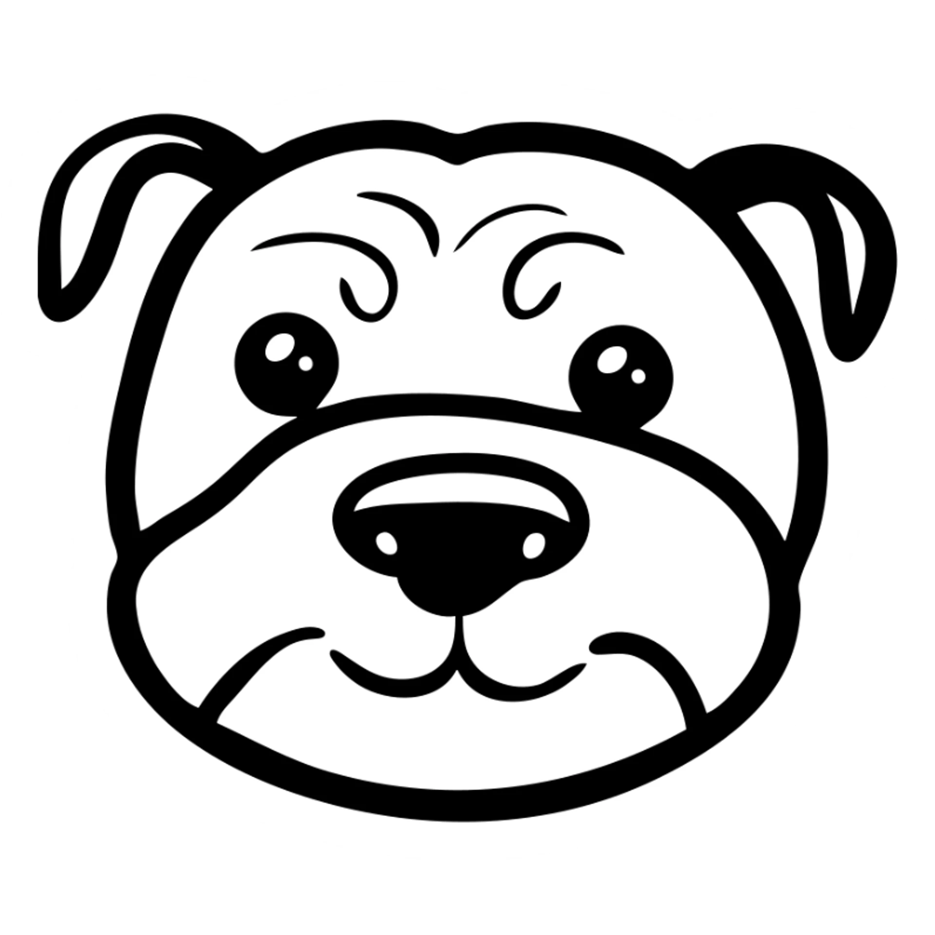 bulldog face with wrinkles sticker