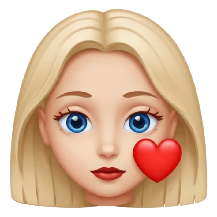 Cara enamorada con un ojo de corazón azul y el otro rojo  sticker