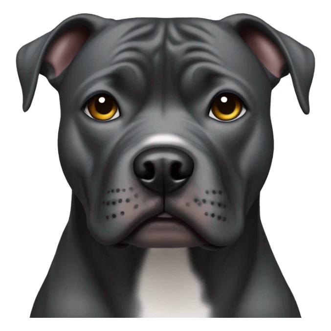 dark gray american staffie dog thug with concerned look on his face sticker