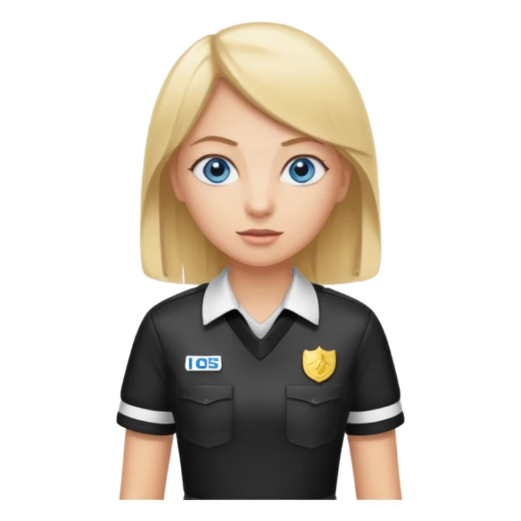 blue eyes blonde girlIN REFEREE UNIFORM STANDING UP  sticker