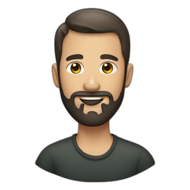 Beard man with short hair and dark yeas sticker