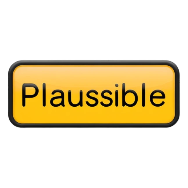 MythBusters inspired sign with the word 'Plausible' in bold letters, Apple iOS emoji style sticker