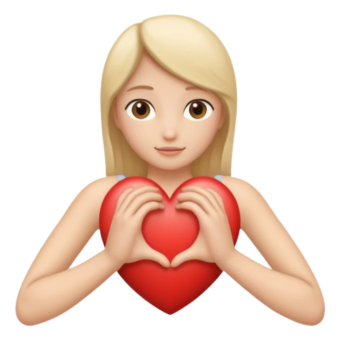 I want a heart embraced by two arms, one that is tender, without faces. sticker