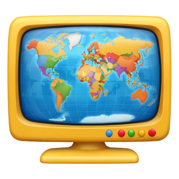 Tv with an globe in emoji style sticker