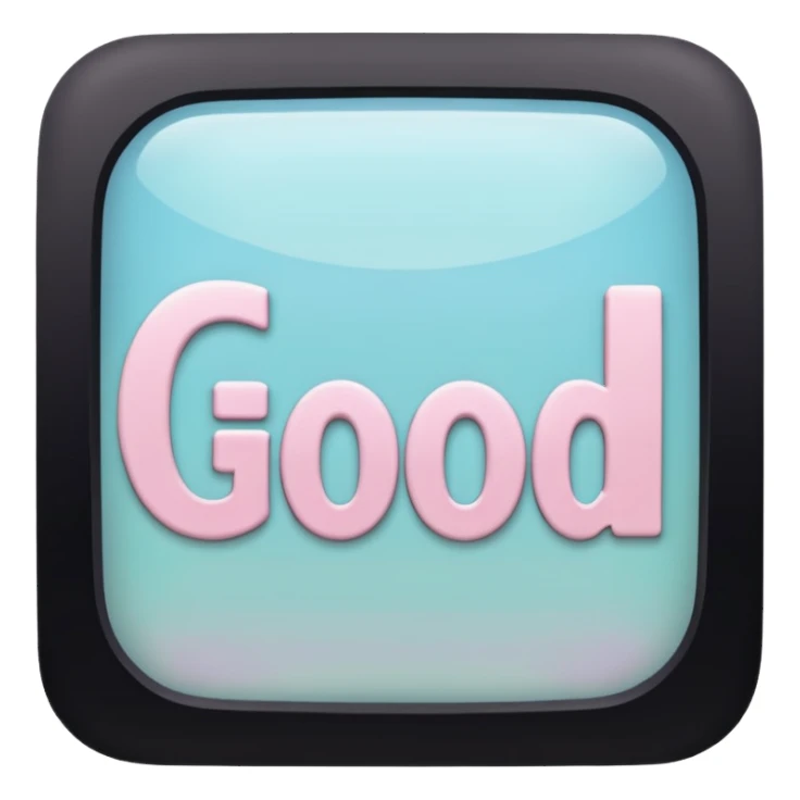 a square and good written in it also fill the background with pastel blue color sticker