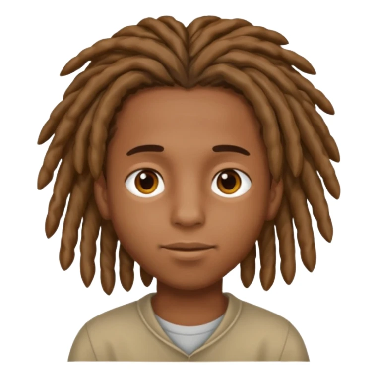 Boy with a locs hair on face  sticker